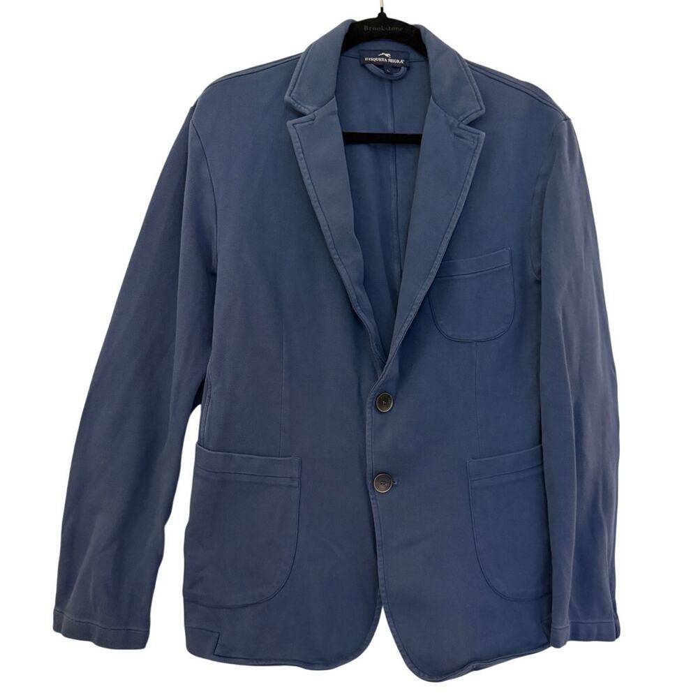 Etiqueta Negra Navy Blue Cotton Zip-Up Jacket